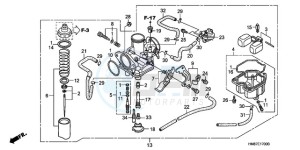 TRX250TM9 Australia - (U) drawing CARBURETOR