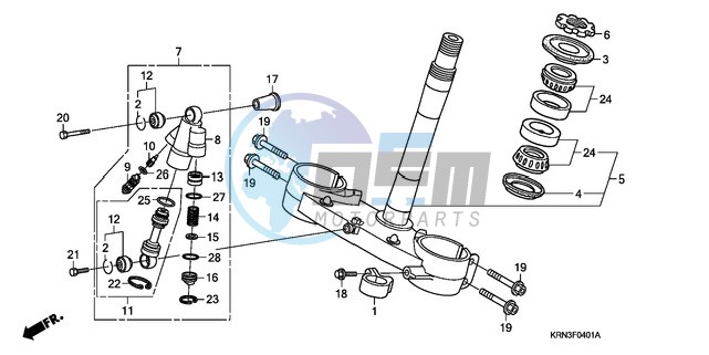 STEERING STEM(CRF250R8/9) /STEERING DAMPER