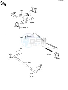 KX 80 C [KX80] (C2) [KX80] drawing BRAKE PEDAL_TORQUE LINK -- 82 KX80-C2- -