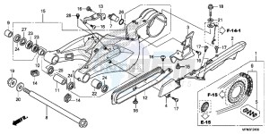 CB1000RD CB1000R UK - (E) drawing SWINGARM