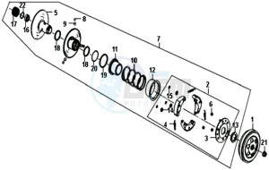 CROX 50 25KMH (L8 L9) NL EURO4 drawing DRIVEN PULLEY ASSY