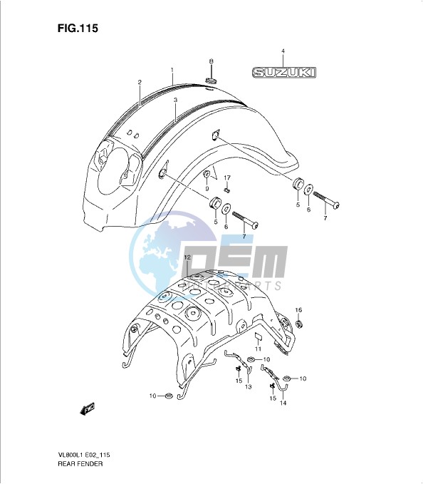 REAR FENDER (VL800CL1 E24)