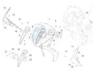 MEDLEY 150 4T IE ABS MA03M, M885M (APAC) drawing Front shield