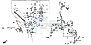 VTR1000F SUPER HAWK drawing FR. BRAKE MASTER CYLINDER