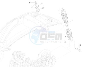 Sprint 50 4T 4V (EMEA) drawing Rear suspension - Shock absorber/s