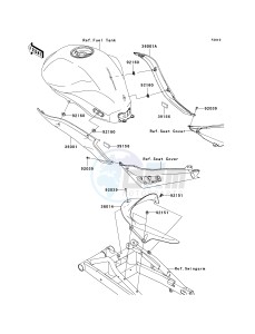 EX 650 C [NINJA 650R] (C9F) C9F drawing SIDE COVERS_CHAIN COVER