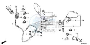 SH125ASG SH125D UK - (E) drawing SWITCH/ CABLE/ MIRROR