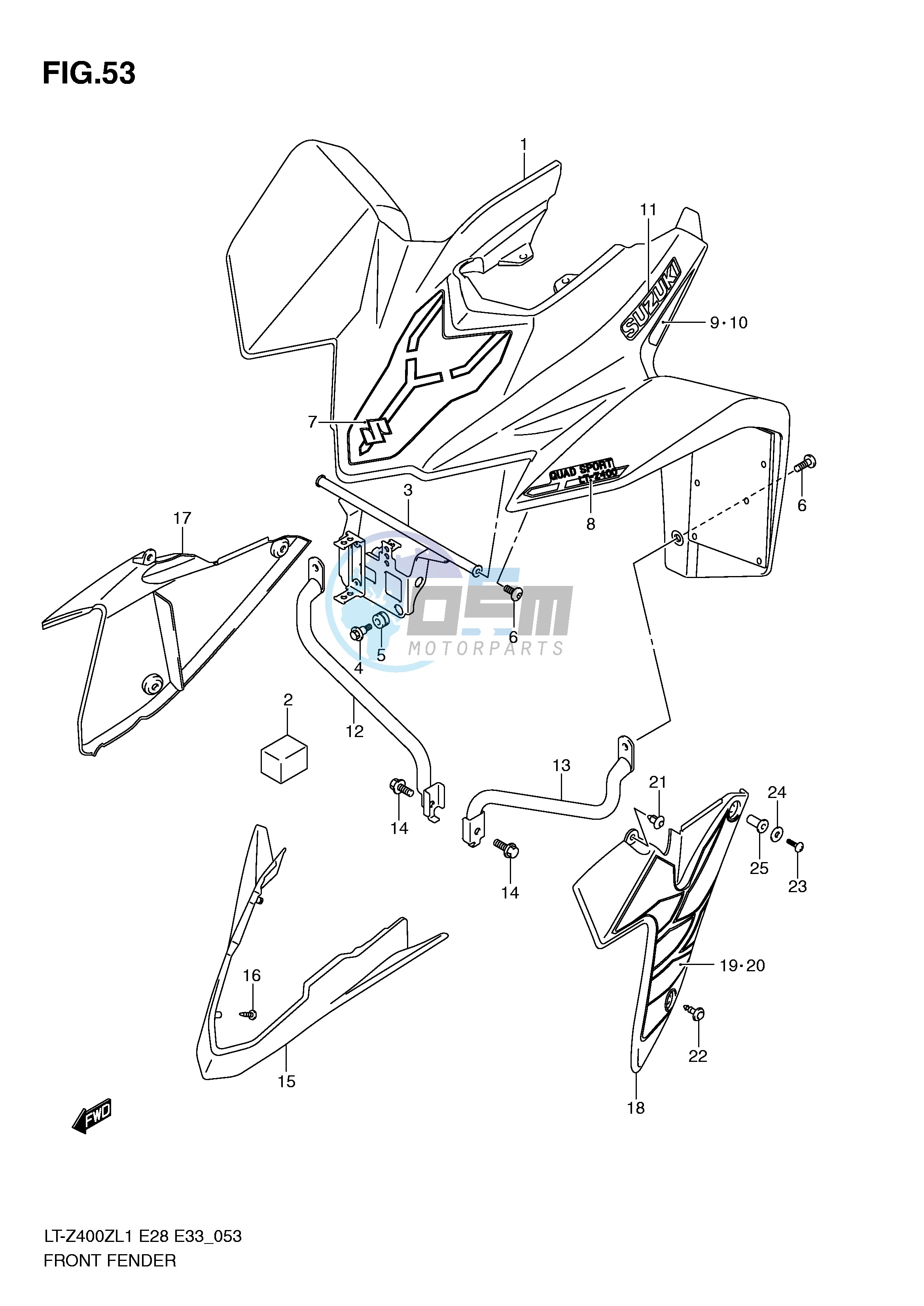 FRONT FENDER (LT-Z400ZL1 E33)