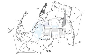 Sport City Cube 125-200 carb e3 drawing Front body - Internal shield