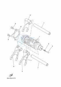 XSR700 MTM690 (BEE1) drawing SHIFT CAM & FORK