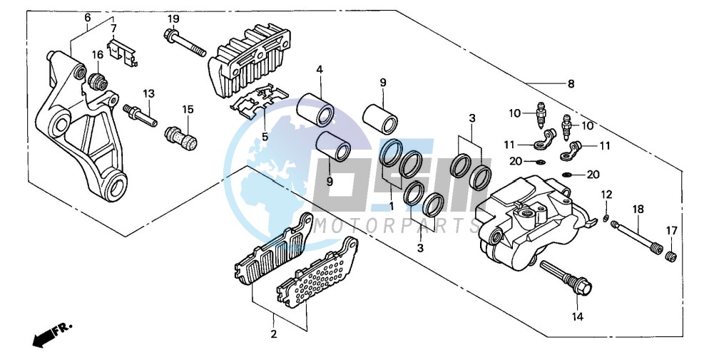 REAR BRAKE CALIPER (ST1100AT/AV/AW)