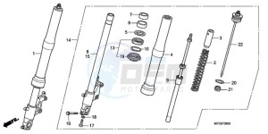 CB600FAA France - (F / ABS CMF) drawing FRONT FORK