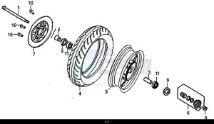 ALLO 50 (45 KM/H) (AJ05WA-EU) (L8-M0) drawing FRONT WHEEL