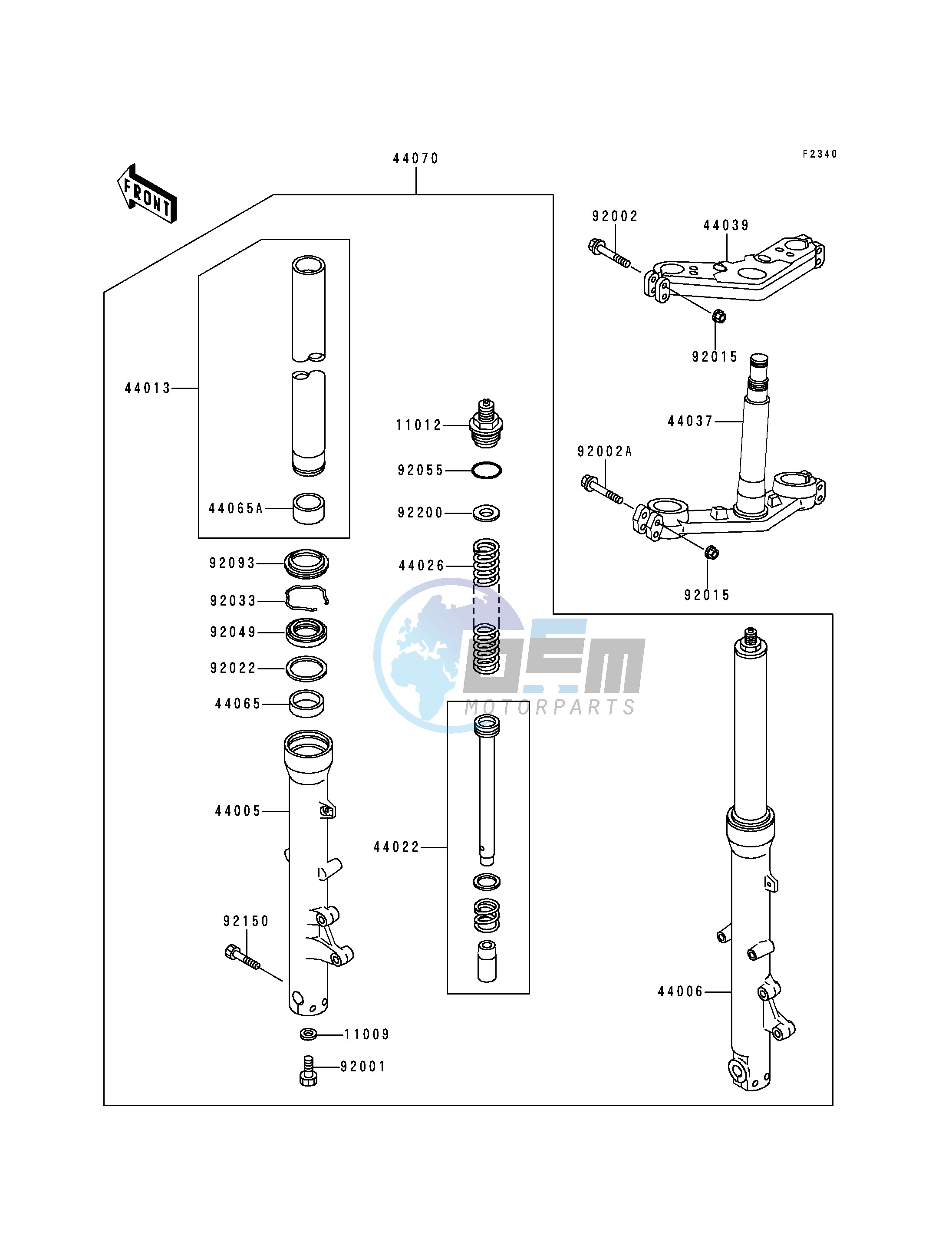 FRONT FORK-- ZG1000-A10 - A13- -