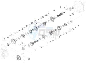 V9 Bobber 850 (USA) drawing Gear box - Gear assembly