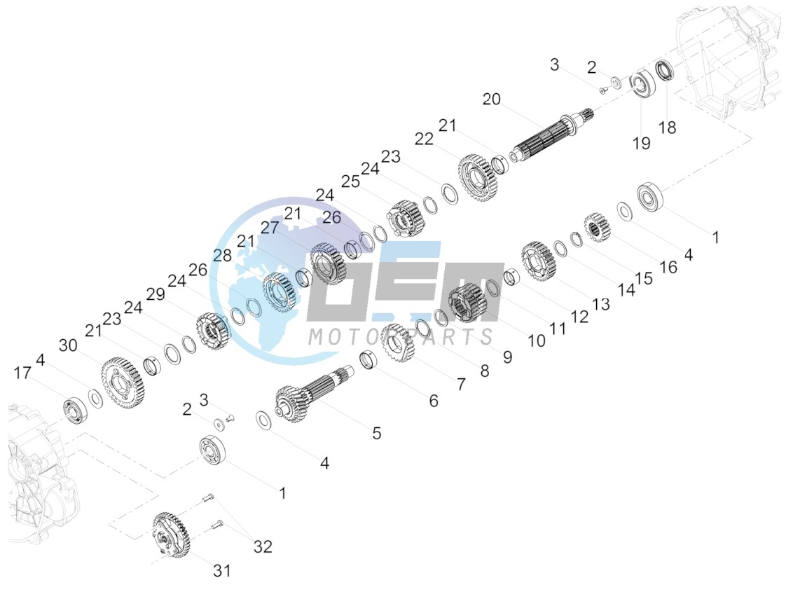 Gear box - Gear assembly