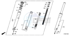 SH300AR9 France - (F / ABS CMF SPC TBX) drawing FRONT FORK