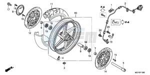 VFR800XD CrossRunner - VFR800X UK - (E) drawing FRONT WHEEL