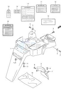 AE50 (E1) drawing REAR FENDER - LABEL