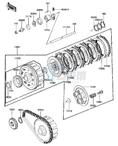 KZ 440 D [LTD BELT] (D2-D5) [LTD BELT] drawing CLUTCH -- KZ440-D2- -