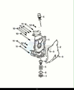 SYMPHONY S 125 (XF12W1-EU) (E5) (M1) drawing R. CRANK CASE COVER