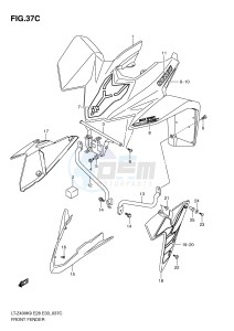 LT-Z400 (E28-E33) drawing FRONT FENDER (LT-Z400ZL0)