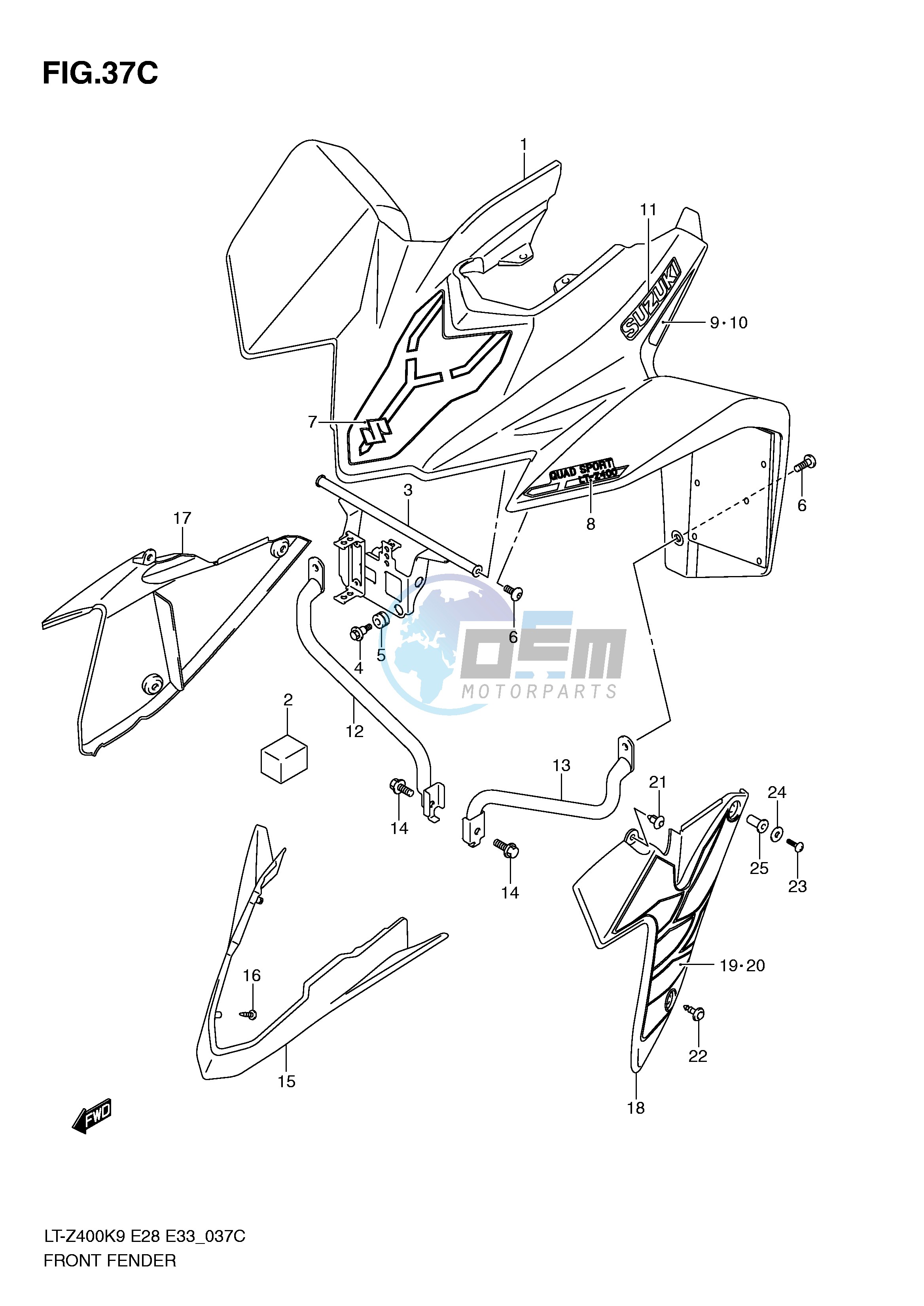 FRONT FENDER (LT-Z400ZL0)