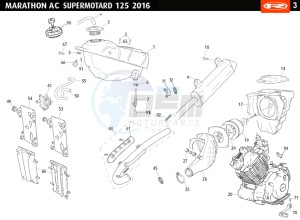 MARATHON-125-AC-SM-WHITE drawing TANK EXHAUST ENGINE COMPLET