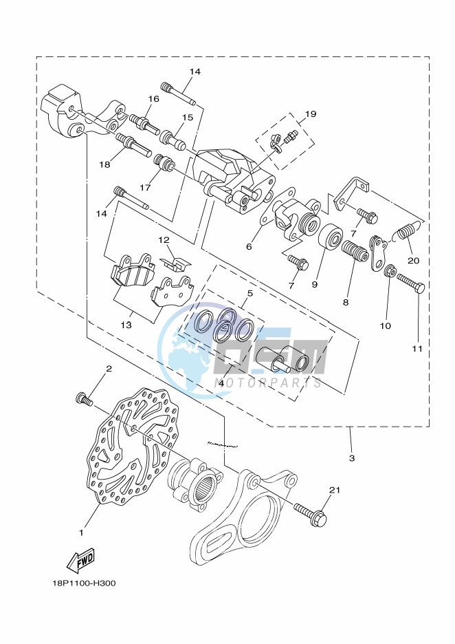 REAR BRAKE CALIPER