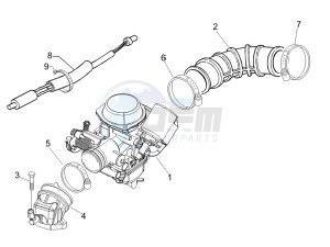 Fly 50 4t (25-30 kmh) drawing Carburettor assembly - Union pipe