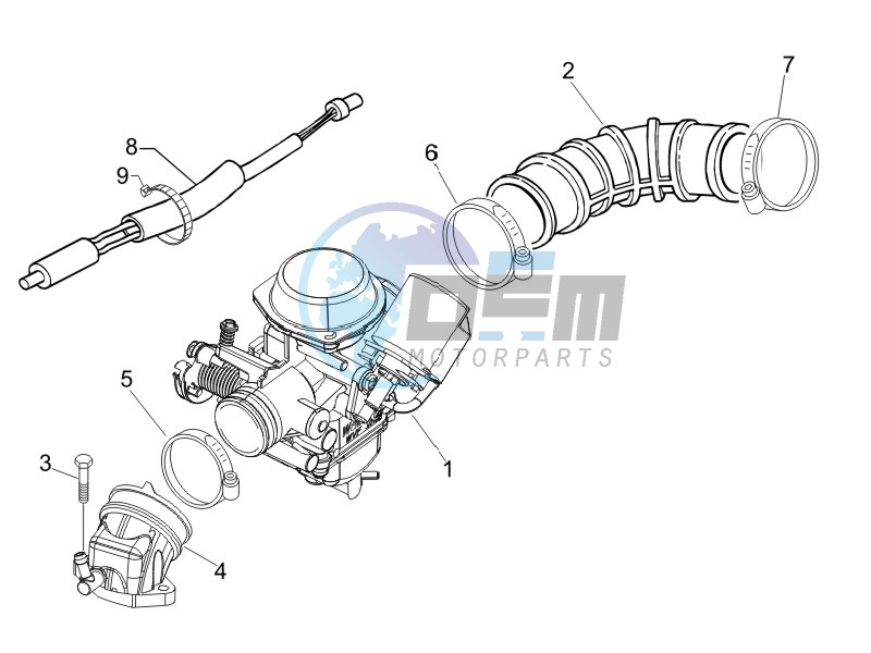 Carburettor assembly - Union pipe