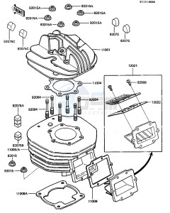 KDX 250 B [KDX250] (B3-B4) [KDX250] drawing CYLINDER HEAD_CYLINDER_REED VALVE