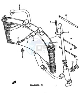 GSX-R1100 (K-L) drawing OIL COOLER