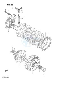 LT250R (E28) drawing CLUTCH (MODEL H J K L M N)