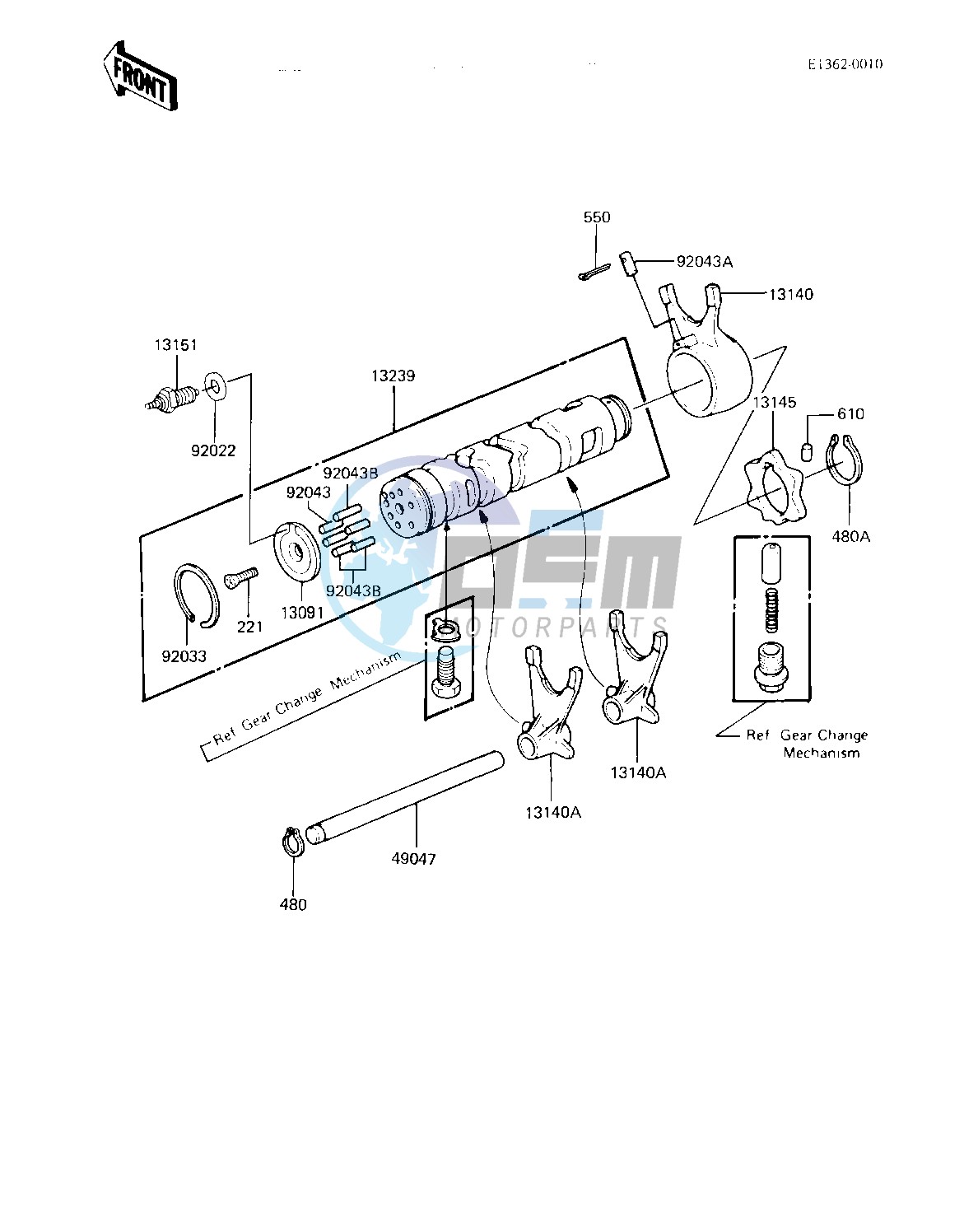 GEAR CHANGE DRUM & FORKS -- 82-83 A3_A4- -