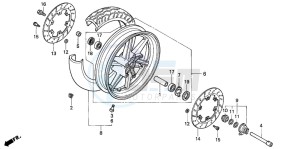 CBR600F drawing FRONT WHEEL