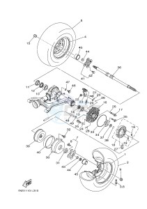 YFM350A YFM350TF GRIZZLY 350 2WD (B145) drawing REAR WHEEL