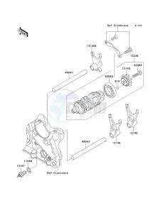 ZR 1000 B [Z1000 EUROPEAN] (B7F-B9F) 0B9F drawing GEAR CHANGE DRUM_SHIFT FORK-- S- -