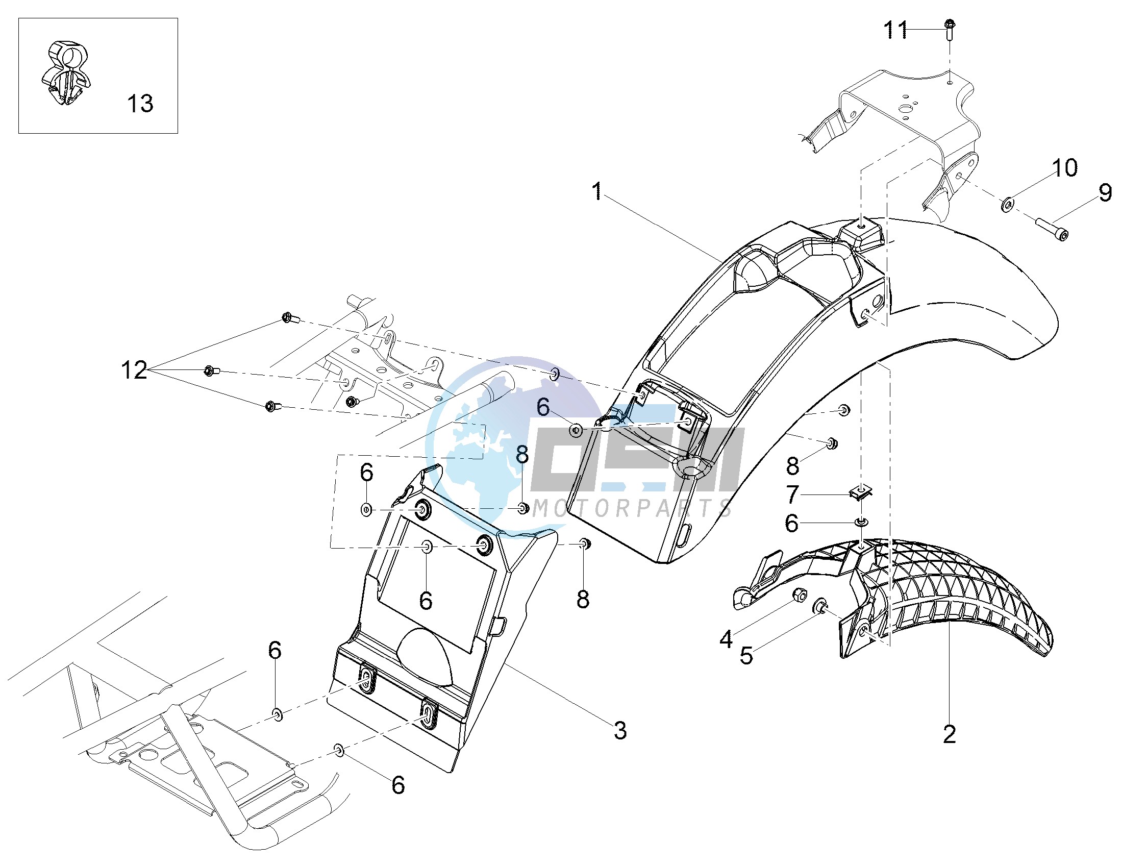 Rear mudguard