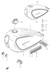 GN250 (E2) drawing FUEL TANK (MODEL T W)