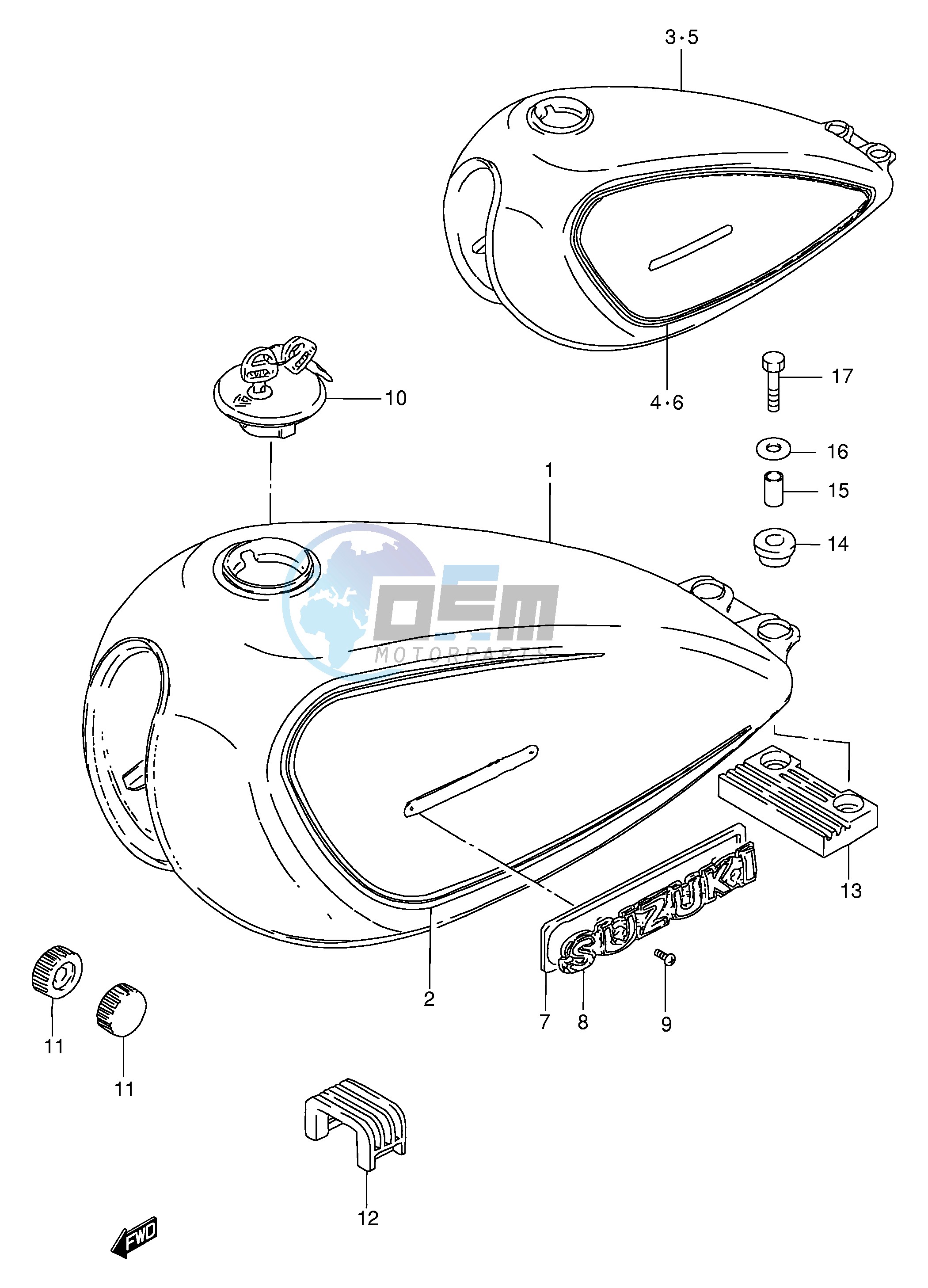 FUEL TANK (MODEL T W)