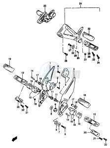 GSF1200A (E18) drawing FOOTREST (MODEL T)