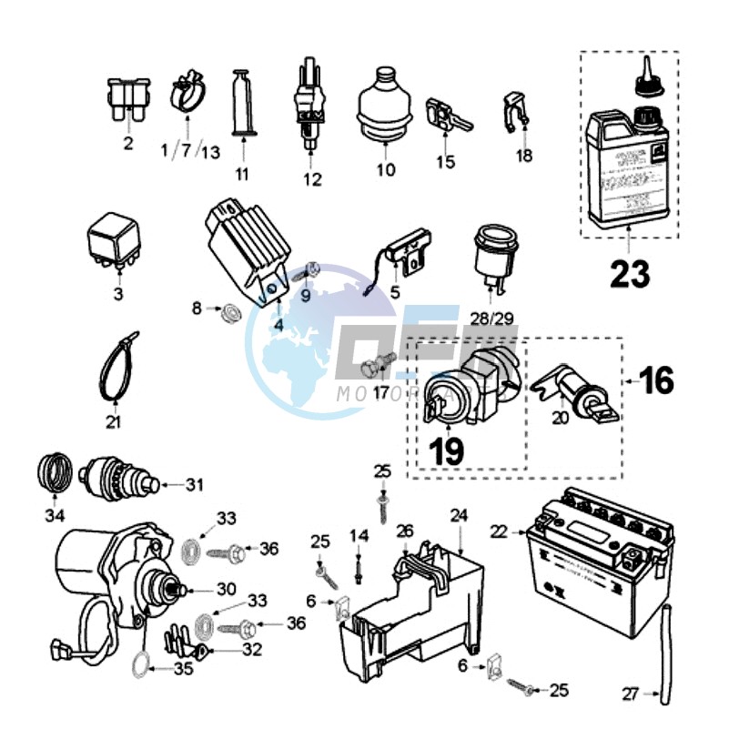 ELECTRONIC PART HANDLEBAR LOCK WITHOUT WIRING HARNESS