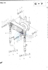 GSX500E (E39) drawing OIL COOLER