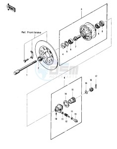 KZ 400 D (D3-D4) drawing FRONT HUB  -- 76 -77 KZ400 - D3_D4- -