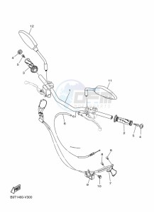 MT-25 MTN250-A (B4W1) drawing STEERING HANDLE & CABLE