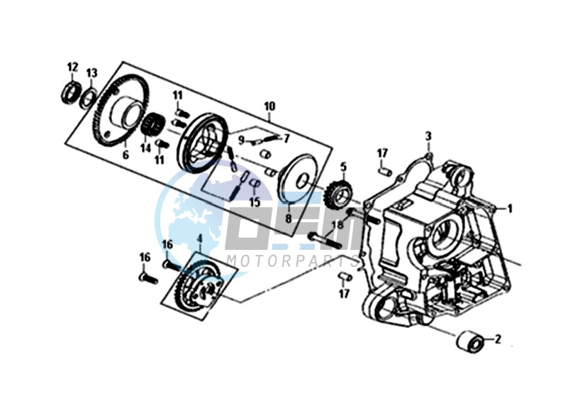 CRANKCASE DEEL RIGHT /  OIL PUMP