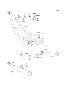 EX 250 F [NINJA 250R] (6F-7F) F6F drawing MUFFLER-- S- -