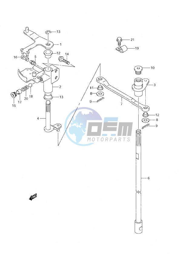 Clutch Shaft DF 140T (S/N 682149 & Newer) DF 140Z (S/N 680234 & Newer)