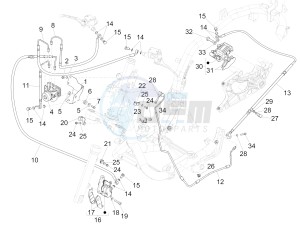 Medley 150 4T ie ABS (EMEA) drawing Brakes pipes - Calipers (ABS)